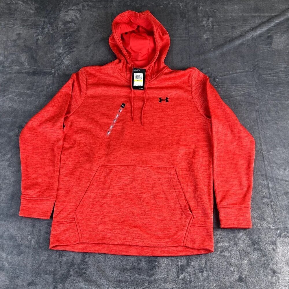 Under Armour Mens Fleece Twist Hoodie Sweat Shirt Heathered Red Medium 1360700